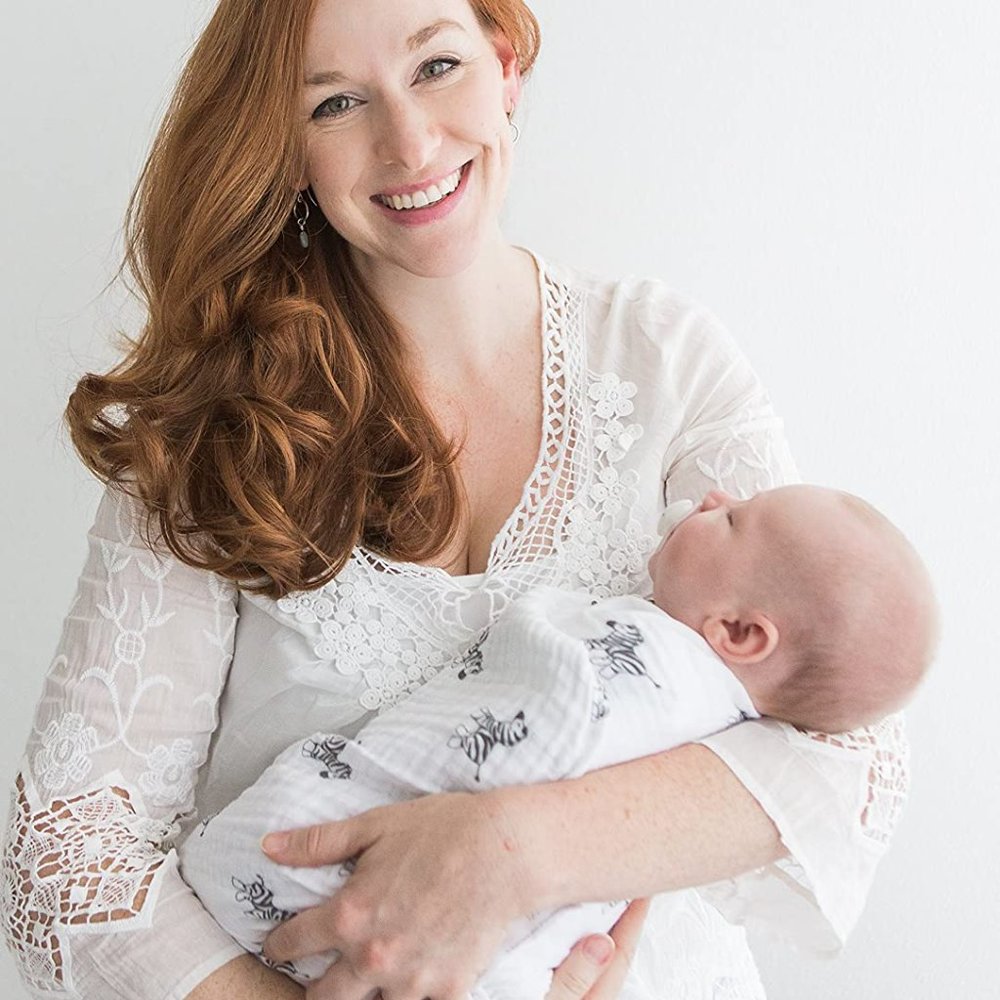 Amazing Baby Black Zebra Cotton Muslin Swaddle Blanket